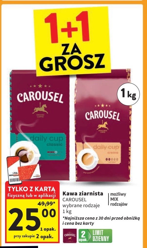 Kawa Carousel daily cup classic promocja w Intermarche