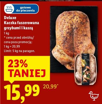 Kaczka faszerowana grzybami i kaszą Deluxe promocja w Lidl