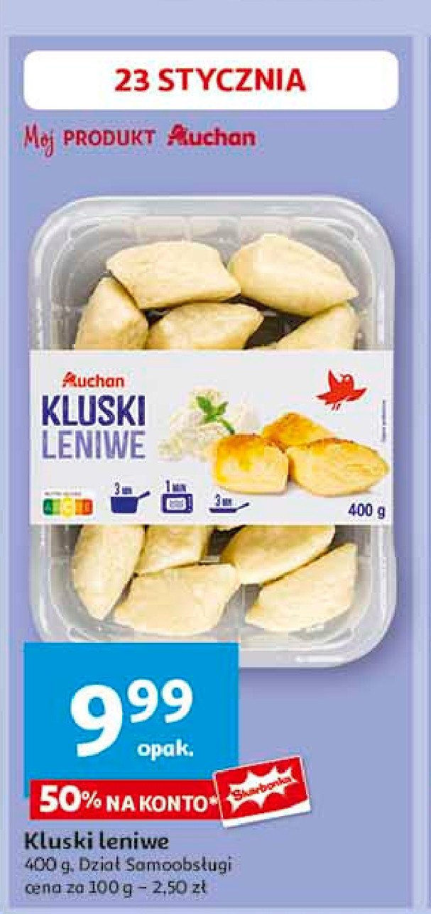 Kluski leniwe Auchan różnorodne (logo czerwone) promocja