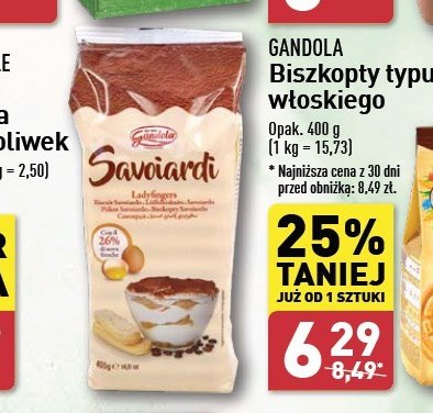 Biszkopty savoiardi Gandola promocja