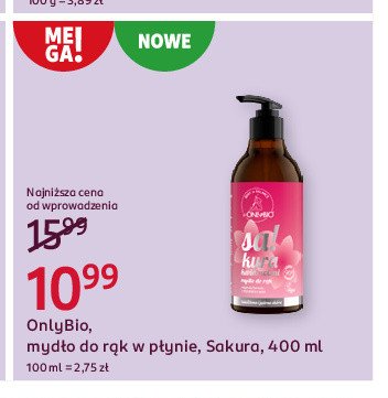 Mydło do rąk malina Only bio Onlybio promocja w Rossmann