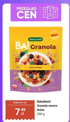 Granola owoce leśne Bakalland promocja w Dino