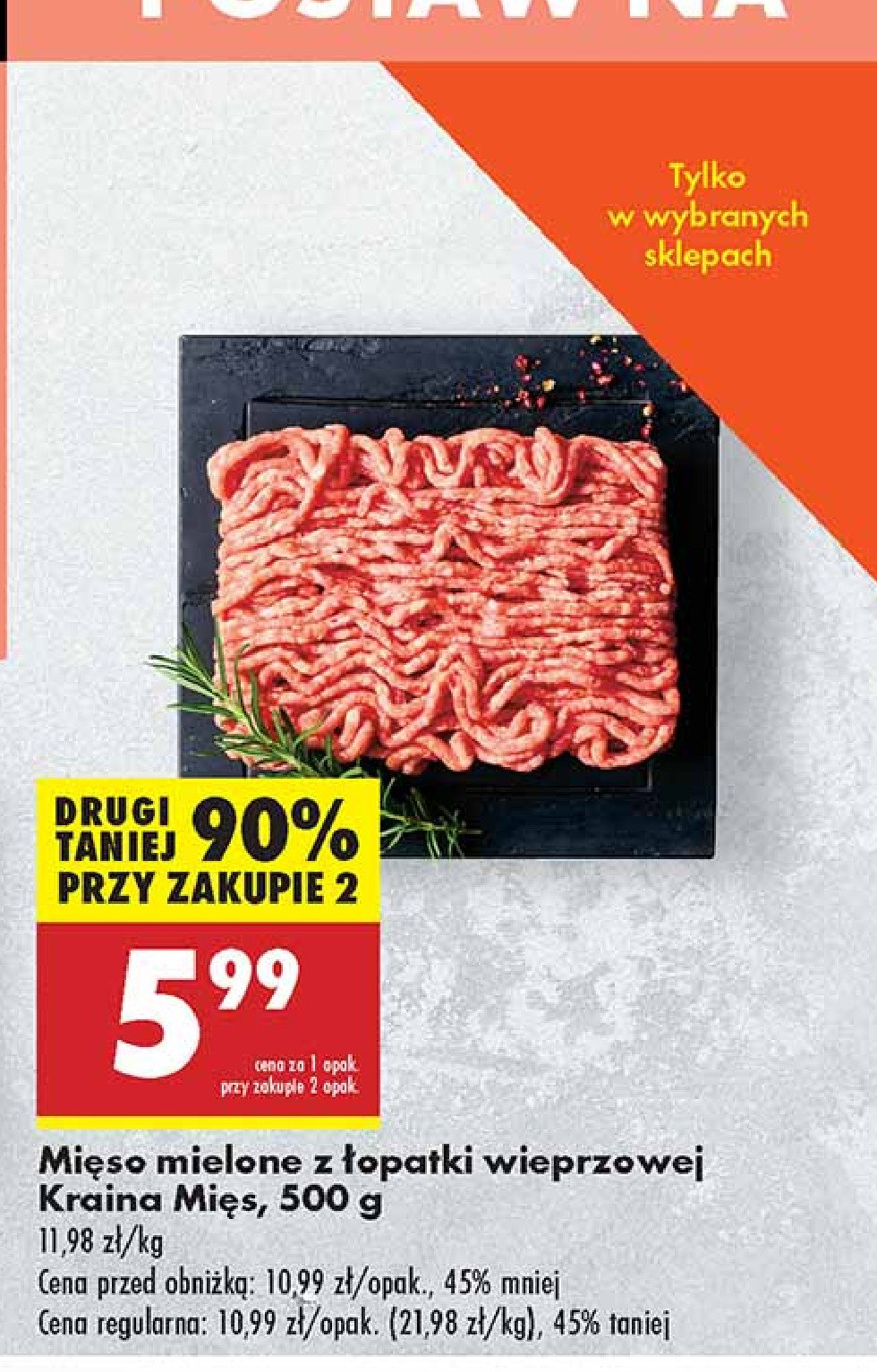 Mięso mielone z łopatki wieprzowej Kraina mięs promocja