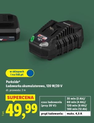 Ładowarka akumulatorowa Parkside 120 W/20 V promocja w Lidl