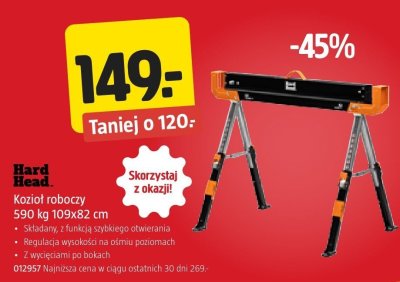 Kozioł roboczy 590 kg 109x82 cm Hard Head promocja w Jula