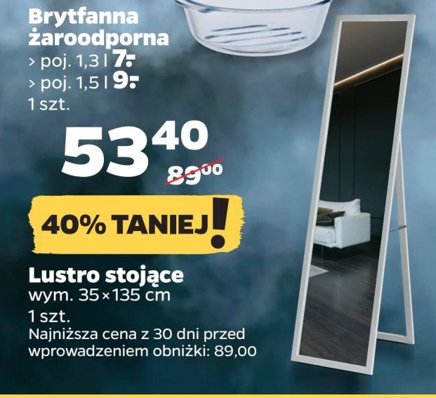 Lustro stojące 35 x 135 cm promocja