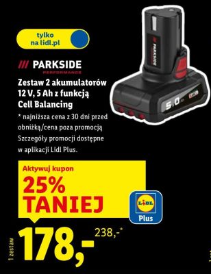 Zestaw 2 akumulatorów 12 V, 5 Ah z funkcją Cell Balancing promocja w Lidl