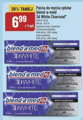 Pasta do mycia zębów blend-a-med 3d White Charcoal promocja w POLOmarket