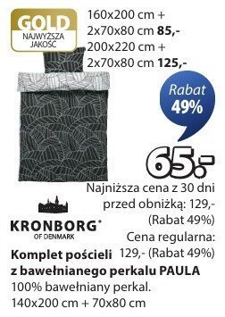 Komplet pościeli z bawełnianego perkalu PAULA promocja w Jysk