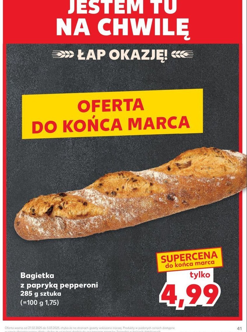 Bagietka z papryką pepperoni promocja w Kaufland