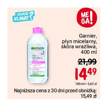 Płyn micelarny do skóry wrażliwej Garnier skin naturals promocja