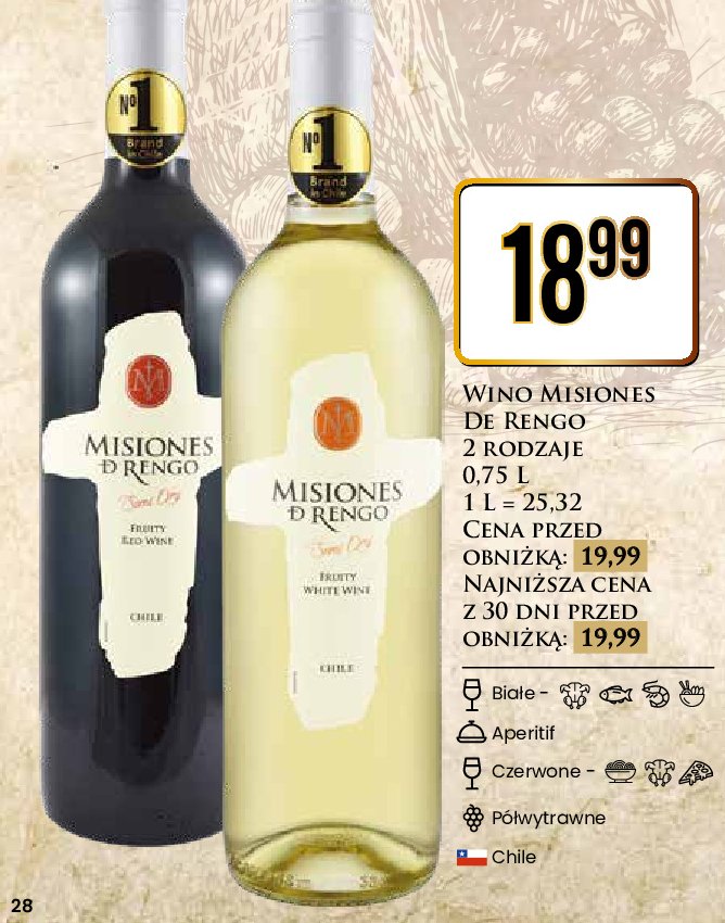 Wino białe wytrawne MISIONES DE RENGO promocja