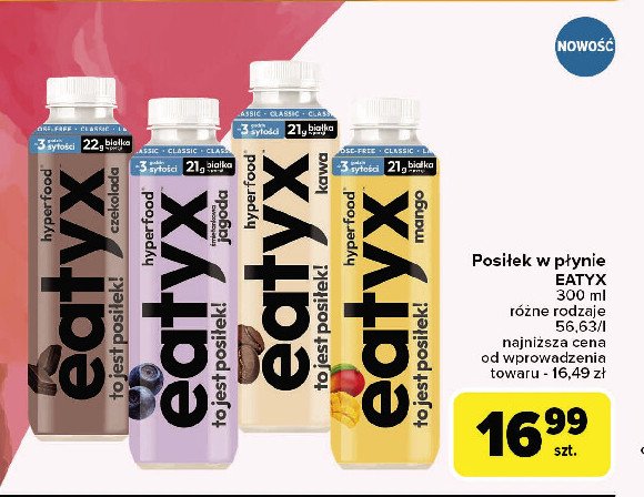 Napój kawa bez laktozy Oshee eatyx promocja w Carrefour