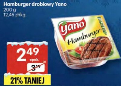 Hamburger drobiowy Yano promocja w Delikatesy Centrum
