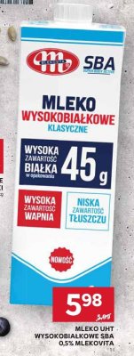 Mleko wysokobiałkowe klasyczne SBA  promocja w Stokrotka