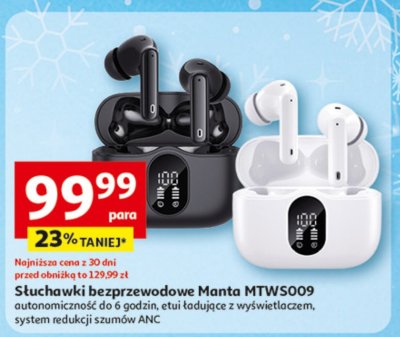 Słuchawki bezprzewodowe Manta MTWS009 promocja w Auchan