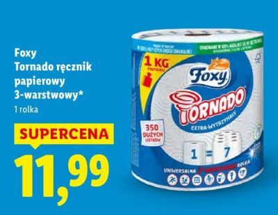 Ręcznik Foxy Tornado papierowy 3-warstwowy promocja w Lidl
