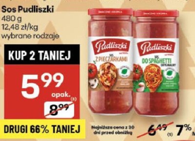 Sos Pudliszki wybrane rodzaje promocja w Delikatesy Centrum