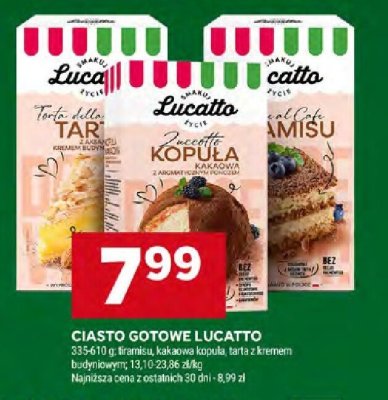 Ciasto gotowe Lucatto Tiramisu promocja w Stokrotka