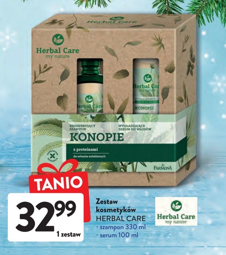 Zestaw w pude艂ku konopie: szampon 330 ml + serum 100 ml Farmona herbal care zestaw promocja