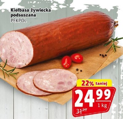 Kiełbasa żywiecka podsuszana PEKPOL promocja w Prim Market