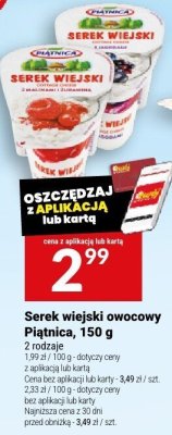 Serek wiejski owocowy Piątnica, 150 g promocja w Twój Market