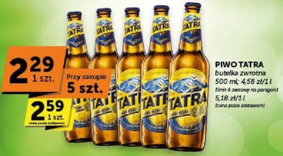 Piwo Tatra butelka zwrotna promocja w Groszek