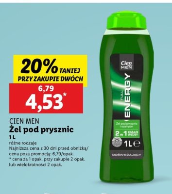 呕el pod prysznic i szampon energy Cien men promocja