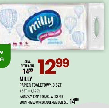 Papier toaletowy MILLY, 8 szt. promocja w Drogerie Natura