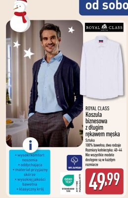 Koszula biznesowa z długim rękawem męska  promocja w Aldi