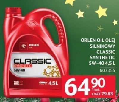 ORLEN OIL olej silnikowy Classic Synthetic 5W-40 4.5 L promocja w Selgros