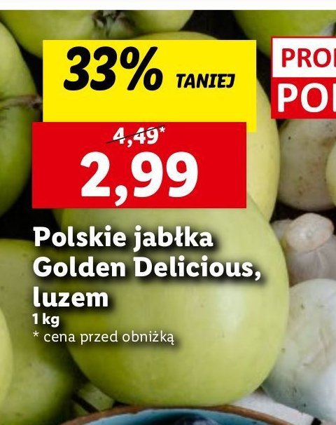 Jabłka golden delicious polska promocja