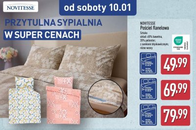 Pościel flanelowa 200x220 + 2x 70x80 cm promocja w Aldi