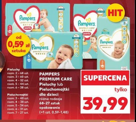 Pieluszki dla dzieci maxi Pampers premium care promocja w Kaufland