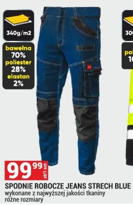 Spodnie robocze SPODNIE ROBOCZE JEANS STRECH BLUE promocja w Merkury Market