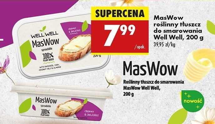 Tłuszcz roślinny Well well promocja w Biedronka