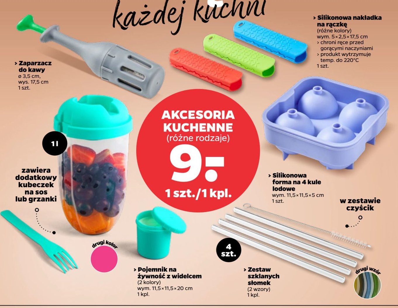 Pojemnik na żywność z widelcem promocja w Netto