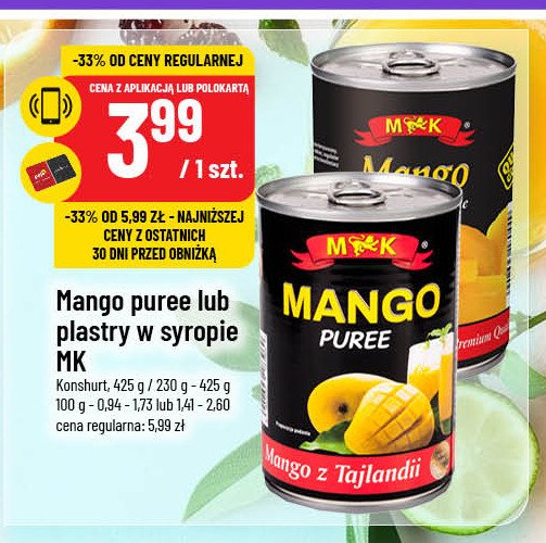 Mango puree M&k promocja