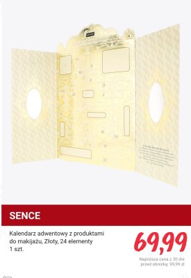 Kalendarz adwentowy SENCE z produktami do makijażu, Złoty, 24 elementy promocja w Rossmann