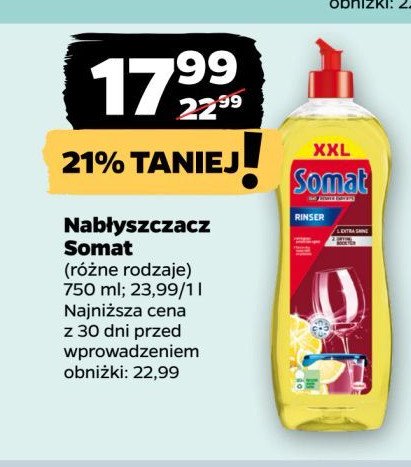 Nabłyszczacz do zmywarek lemon Somat nabłyszczacz promocja w Netto