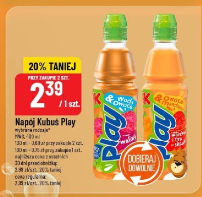 Napój Kubuś Play promocja w POLOmarket