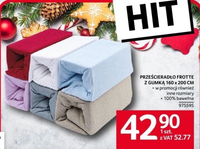 Prześcieradło Frotte z gumką 160 x 200 cm promocja w Selgros