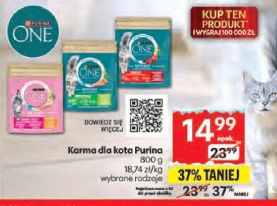 Karma dla kota Purina One promocja w Delikatesy Centrum