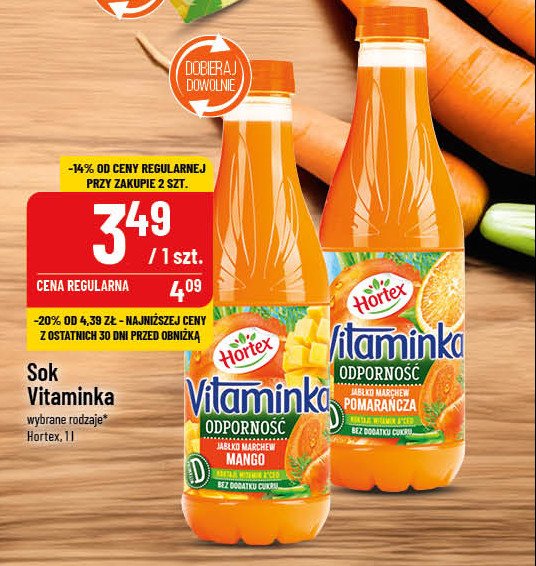 Sok marchew-jabłko-mango-marakuja Hortex vitaminka promocja