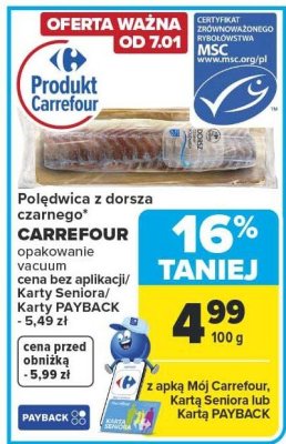 Polędwica z dorsza czarnego Carrefour promocja w Carrefour Market