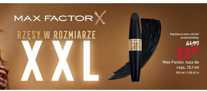 Tusz do rzęs Max factor promocja w Rossmann