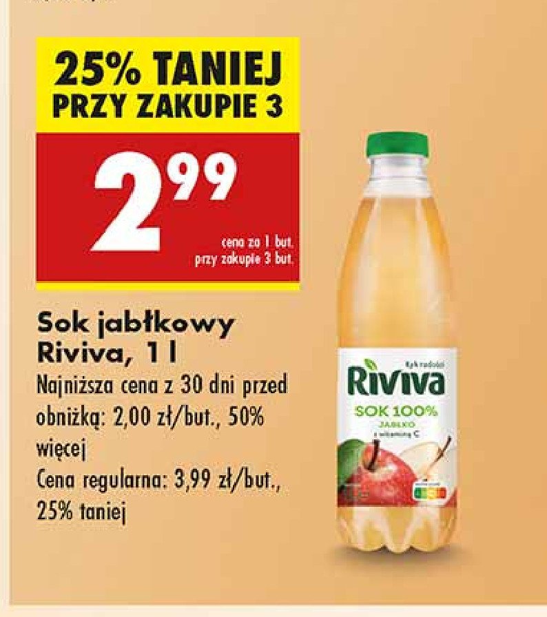 Sok jabłkowy Riviva - Biedronka promocja w Biedronka