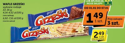 Wafle Grzeški klasyczny w czekoladzie promocja w Euro Sklep
