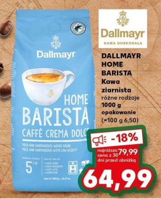 Kawa ziarnista Dallmayr Home Barista różne rodzaje 1000 g promocja w Kaufland