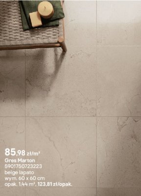 Płytki Gres Marton beige lappato 60x60 cm promocja w Castorama
